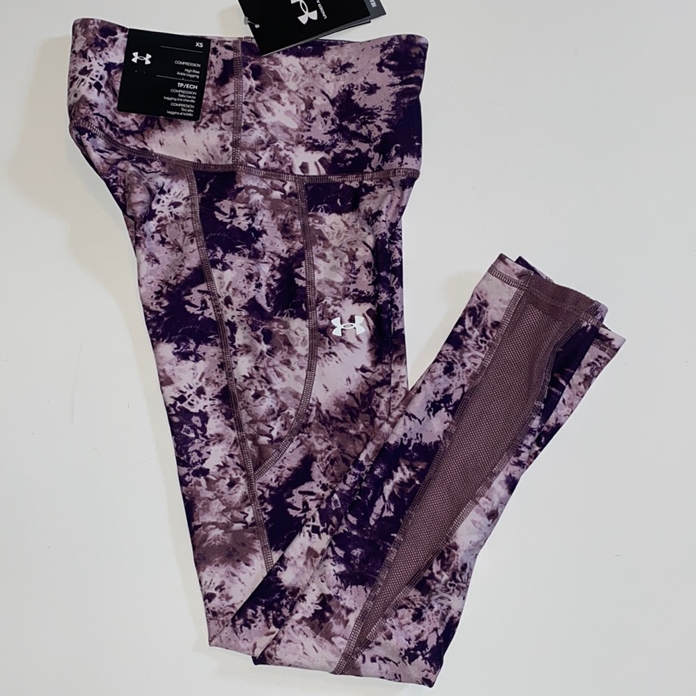 XS UA High Rise Ankle Leggings womens Under Armour Cloudy Purple NWT $55